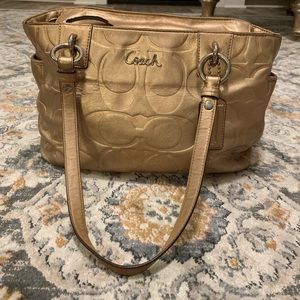 Coach Embossed Gold Purse